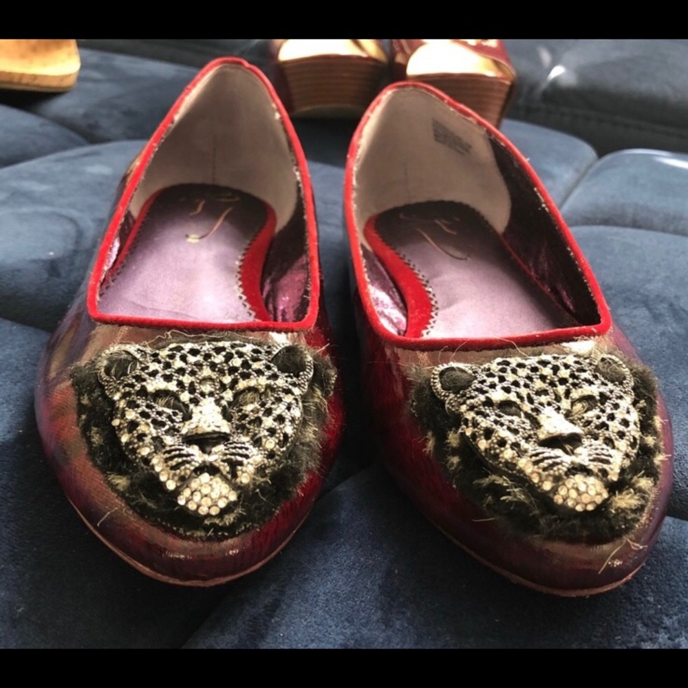 Poetic License Animal Embellished Flats! Like new